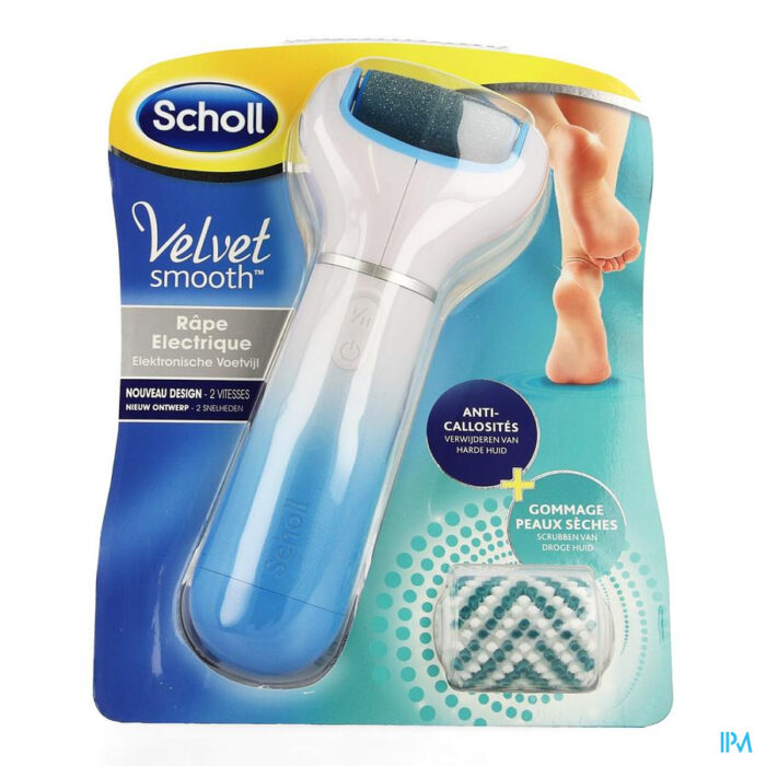 SCHOLL VELVET SMOOTH VOETVIJL EL.+EXFOL. DH BLAUW