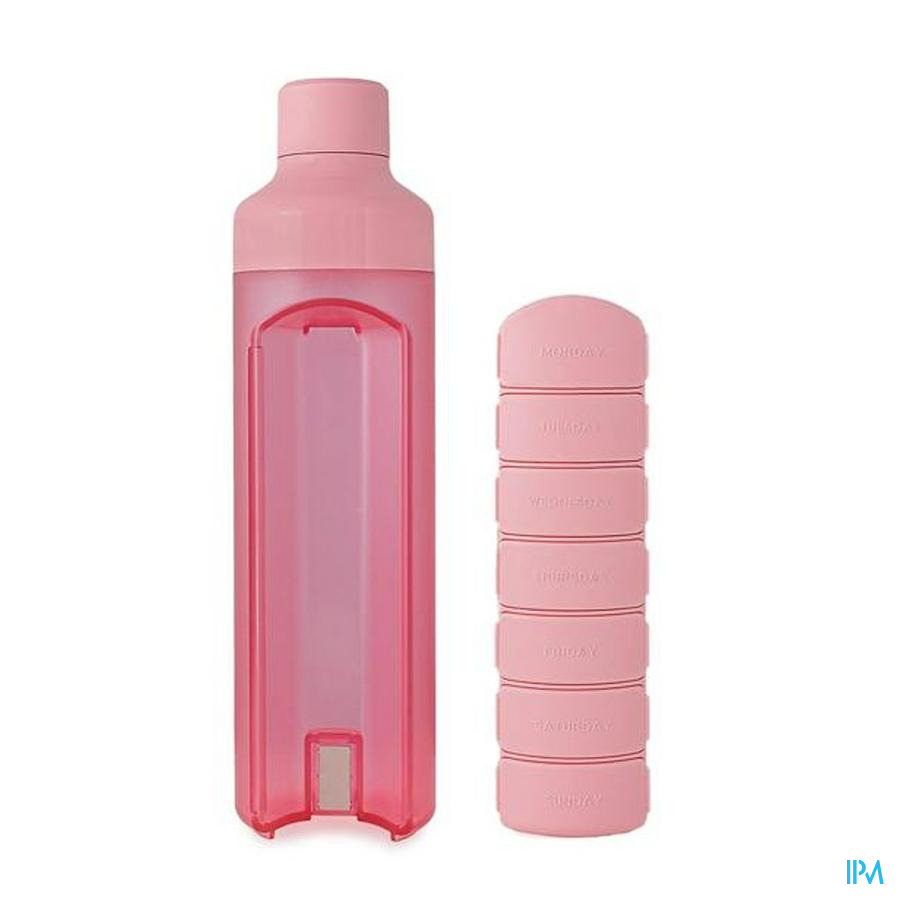 Yos Water Bottle & Pill Box Weekly Perfect Pink - Afbeelding 3