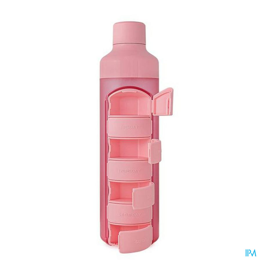 Yos Water Bottle & Pill Box Weekly Perfect Pink - Afbeelding 4