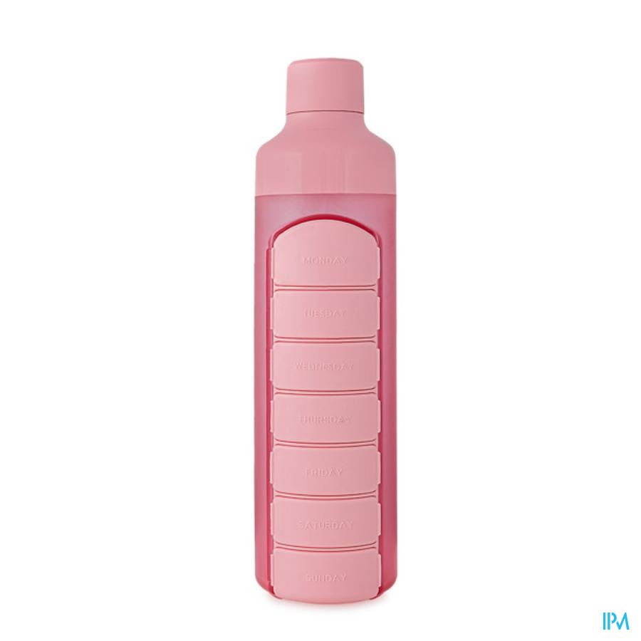Yos Water Bottle & Pill Box Weekly Perfect Pink