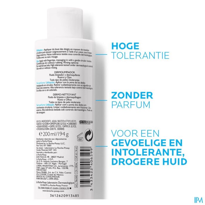 LRP TOLERIANE FLUIDE DERMONETTOYANT 200ML - Afbeelding 4