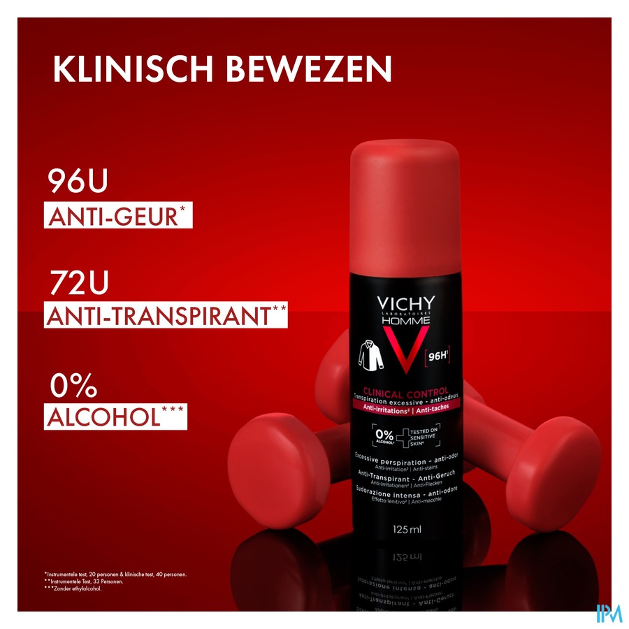 VICHY HOMME DEO 96H CLINICAL CONTROL AEROSOL 125ML - Afbeelding 5