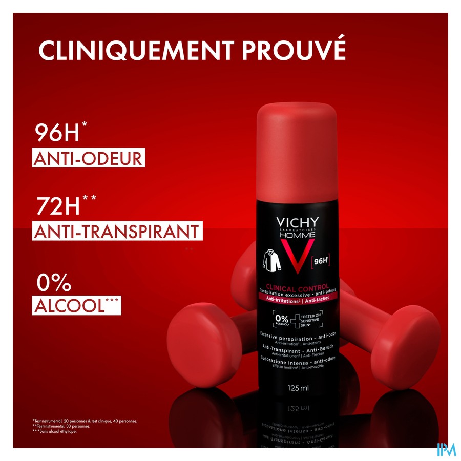 VICHY HOMME DEO 96H CLINICAL CONTROL AEROSOL 125ML - Afbeelding 10